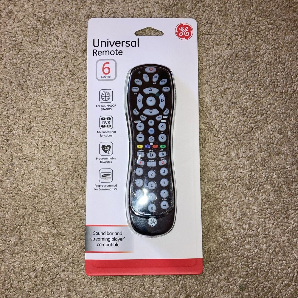 GE 6 Device Universal Remote Control Black Replacement NEW